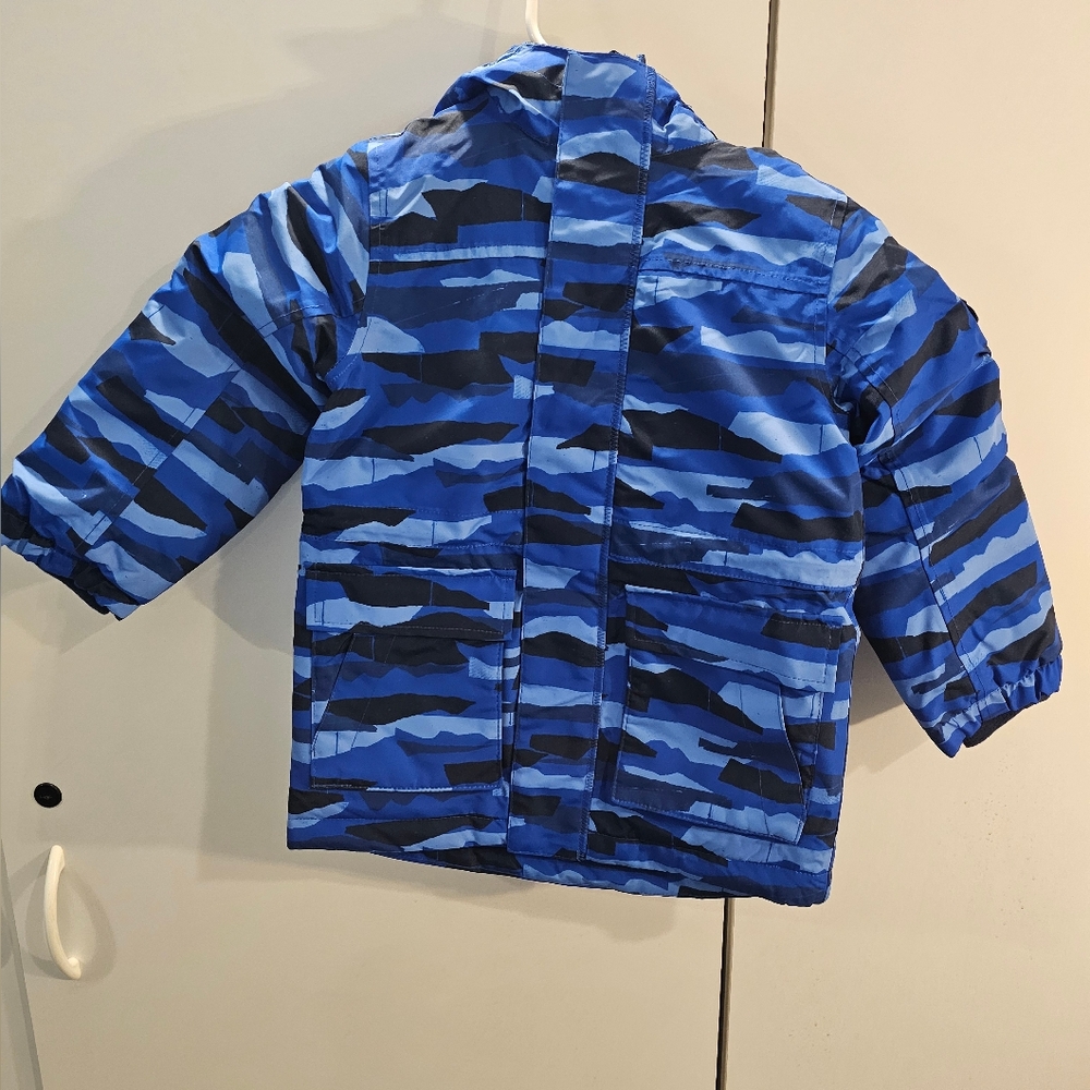 Lands' End Blue and Black Camouflage Kids Squall Jacket XXS(2/3)